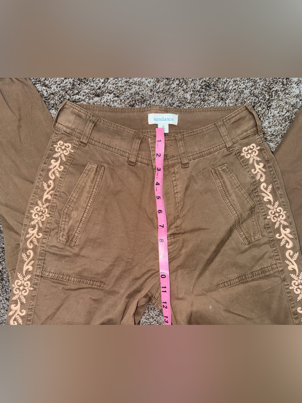 Sundance Brown Joggers with Embroidery cotton